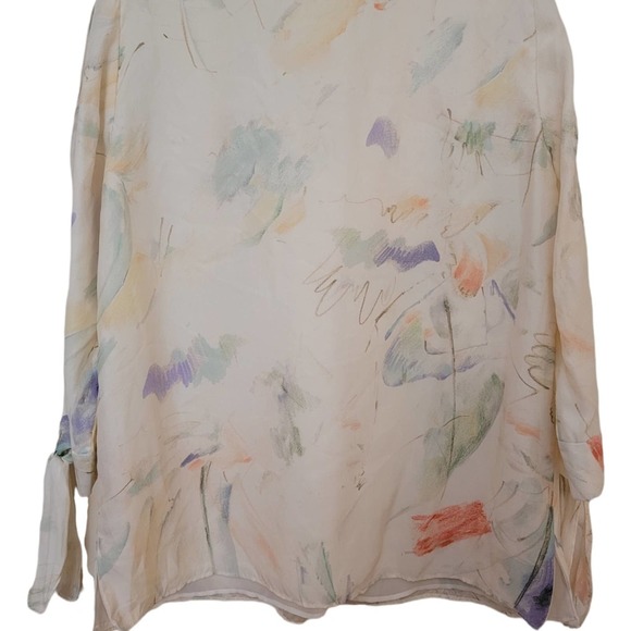 LAFAYETTE 148 New York Blair Modern Muse On Silk Blouse Size P - Picture 4 of 11